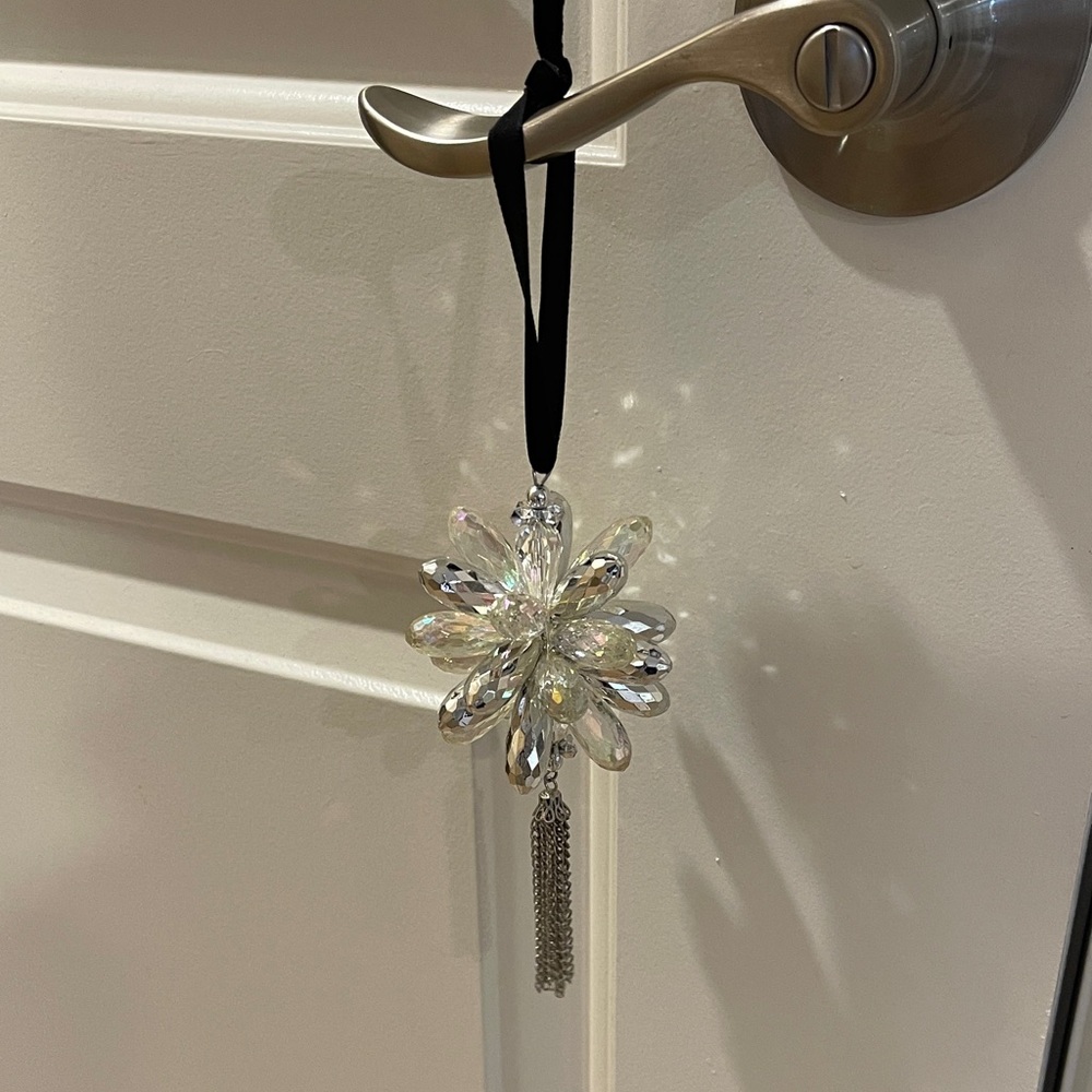 Elegant Silver Crystal Holiday Ornament